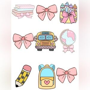 Cute School Themed coquette digital image